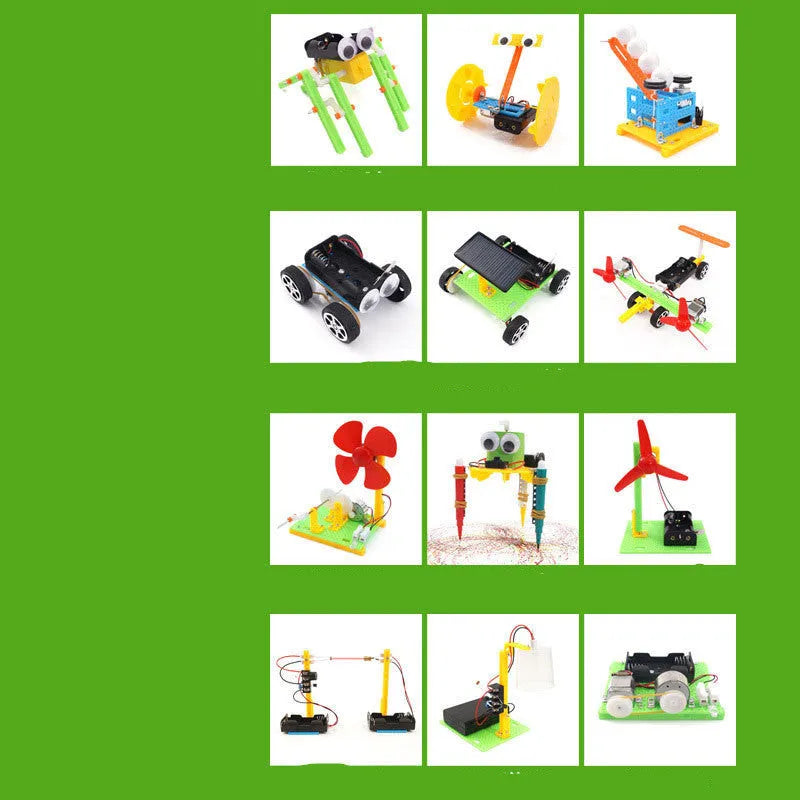 DIY puzzle assembling building blocks set for science experiments with plastic pieces in three size options