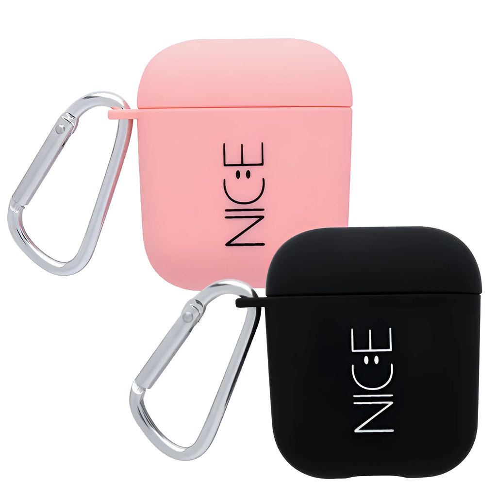 Black and pink PC plastic AirPods earphone cover with decorative style options