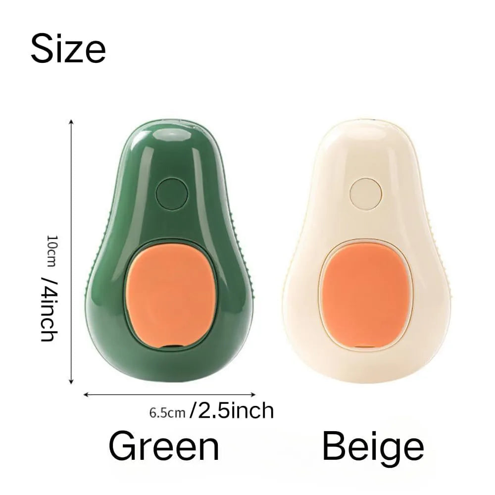 Green and white cat steam brush with water spray function and silicone massage teeth