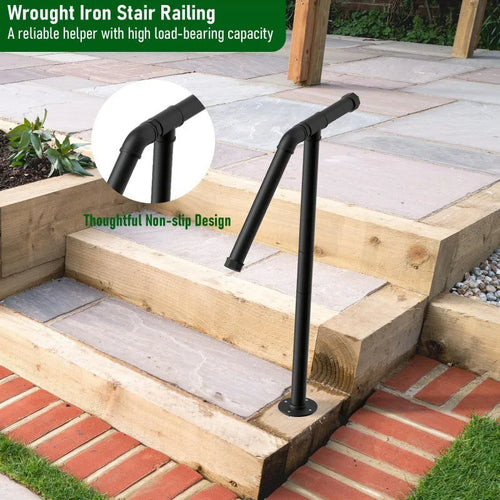 Black American style minimalist metal ladder support bracket for household stairs