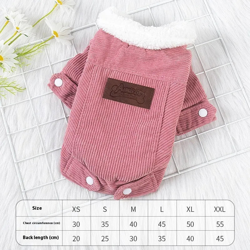 Lambswool grey dog vest with wool lining for autumn and winter wear