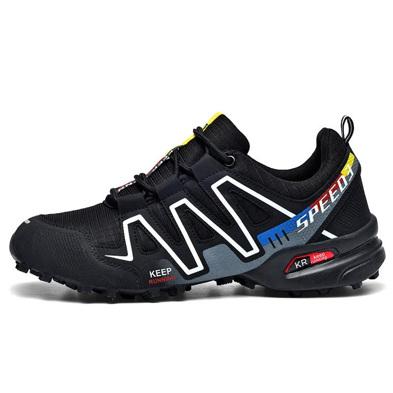 Men's gray orange casual low-top running shoes with synthetic leather upper and rubber sole.