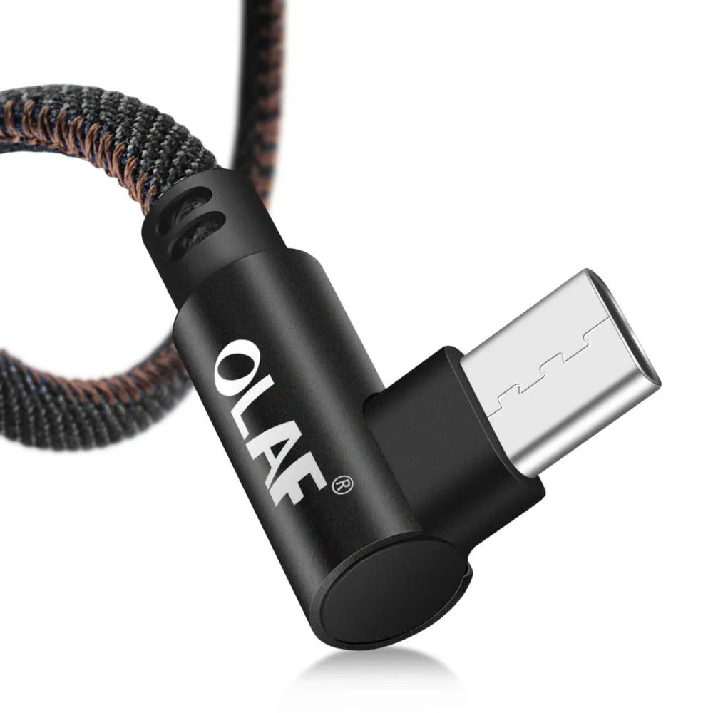 USB fast charging cable with pure copper core in black, blue and red colour options.