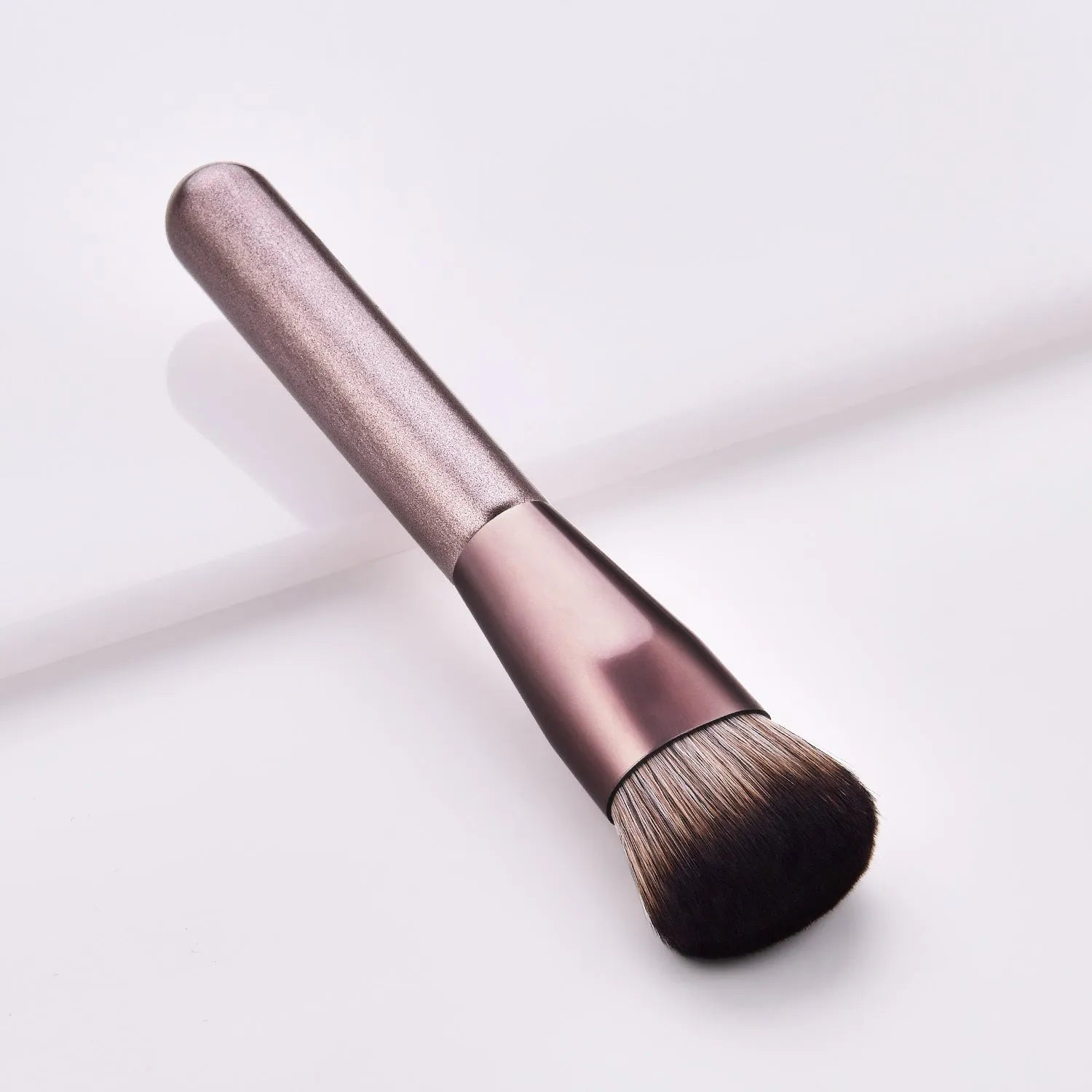 12-piece small grape makeup brush set with nylon bristles and wooden handles in OPP bag packaging