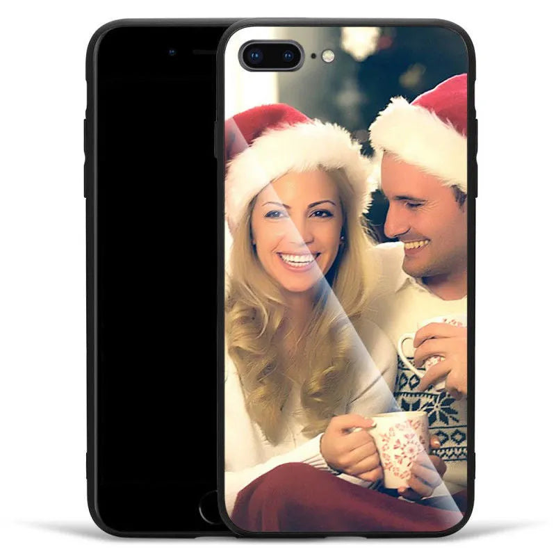 Patterned compatible iPhone case with raised bumper edge and precision cut outs for camera and ports