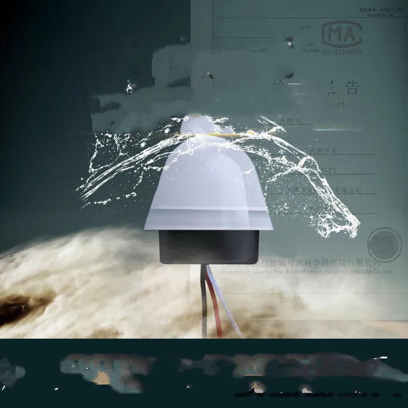 White automatic induction street lamp with motion sensor for outdoor garden or driveway lighting