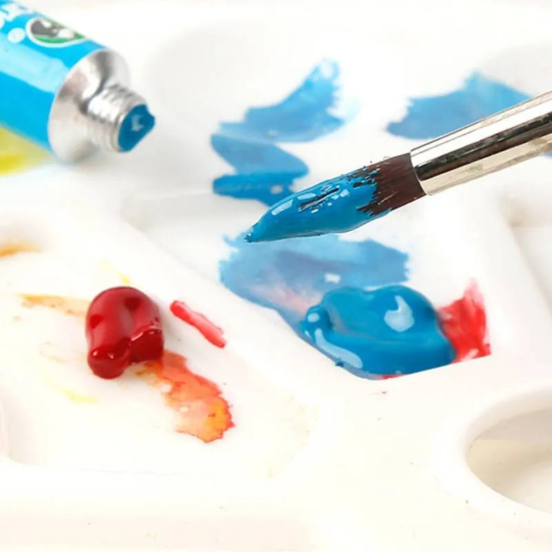 Gouache paint set showing tubes in a box, available in 12, 18 and 24 colour options.