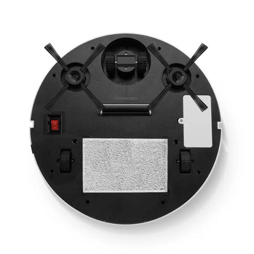 Automatic circular sweeping robot with one-touch button, 28cm diameter, on a hard floor.