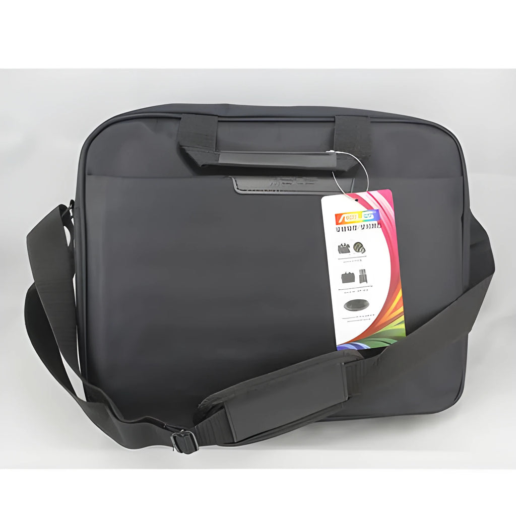 15.6 Inch Laptop Shoulder Bag Nylon Waterproof Business Computer Rucksack for iPad Tablet Notebook with Multiple Pockets Black Large Size 380x280x60mm Inside 400x300x70mm Outside Business Style Cross Section Square Soft Plain Design