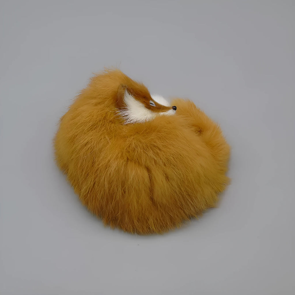 Artificial fox fur car decoration handicraft in red, white, or yellow colours