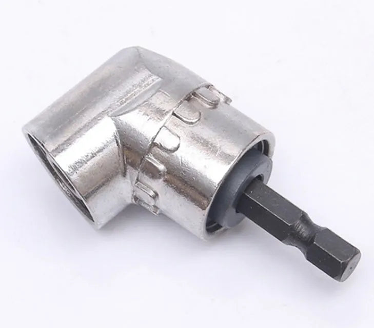 Silver chrome vanadium steel flexible shaft screwdriver bits with 105-degree angled heads for tight spaces.