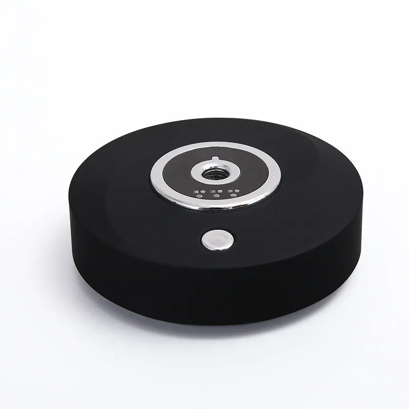 USB-powered car air freshener with anti-slip pad in white, grey, or black plastic housing