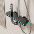 Aluminium digital display thermostatic shower head set for wall installation