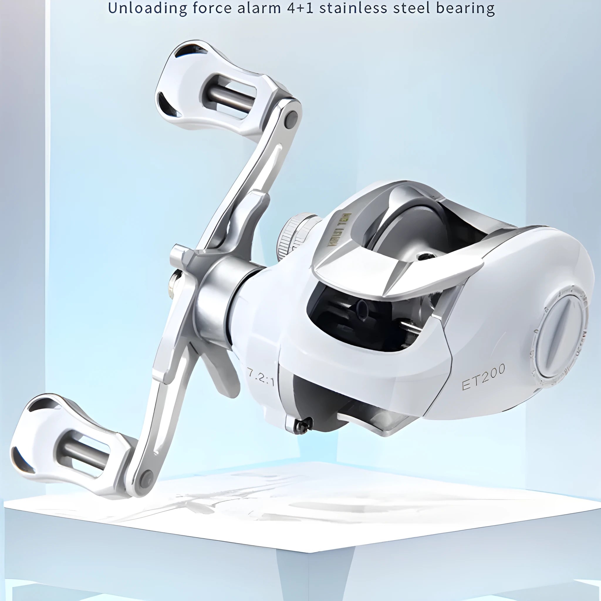 Small white drip wheel baitcasting fishing reel for micro lures with left or right hand retrieve options
