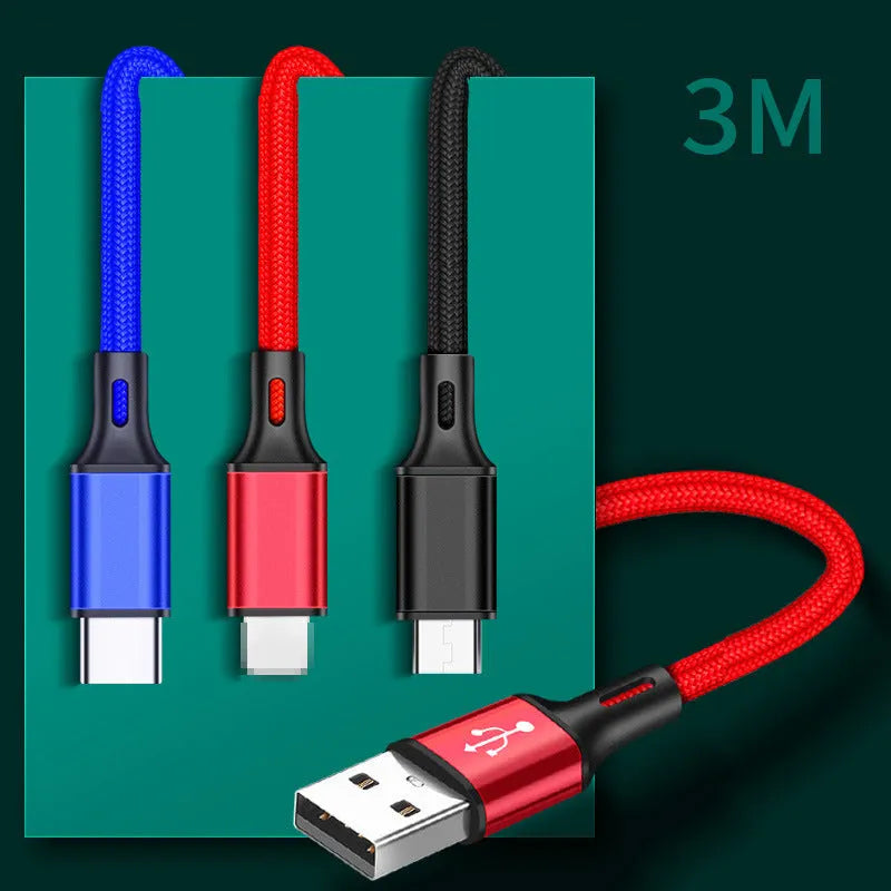 2 metre USB Type-C phone charging cable in multiple colour options
