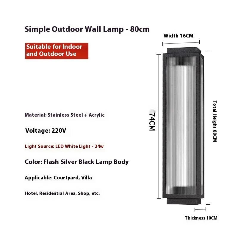 Waterproof stainless steel outdoor wall lamp for courtyard and garden lighting installation