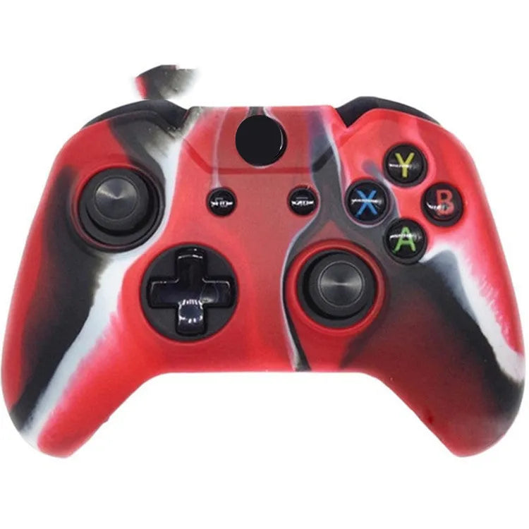 Transparent silicone protective case fitted on XBOX ONE controller showing anti-slip texture