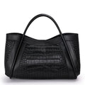 Genuine leather crossbody bag black first layer cowhide 40cm large capacity with single shoulder strap