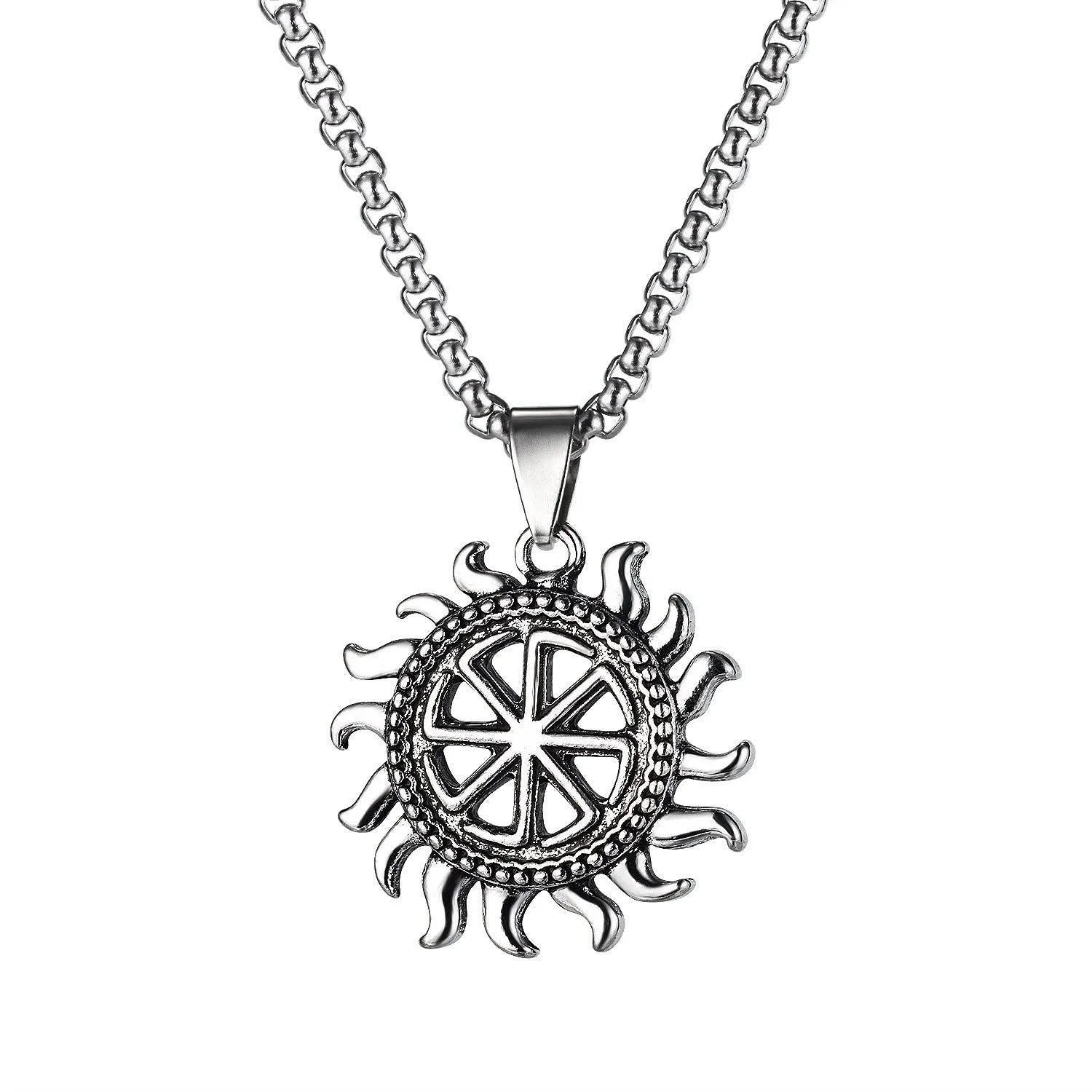 Men's silver skull pendant necklace with stainless steel chain in six sports style designs