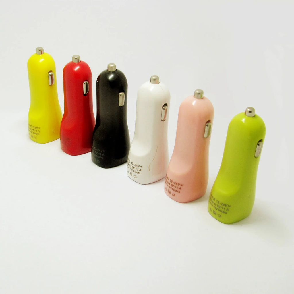 Black dual USB car charger with LED indicator for vehicle cigarette lighter socket