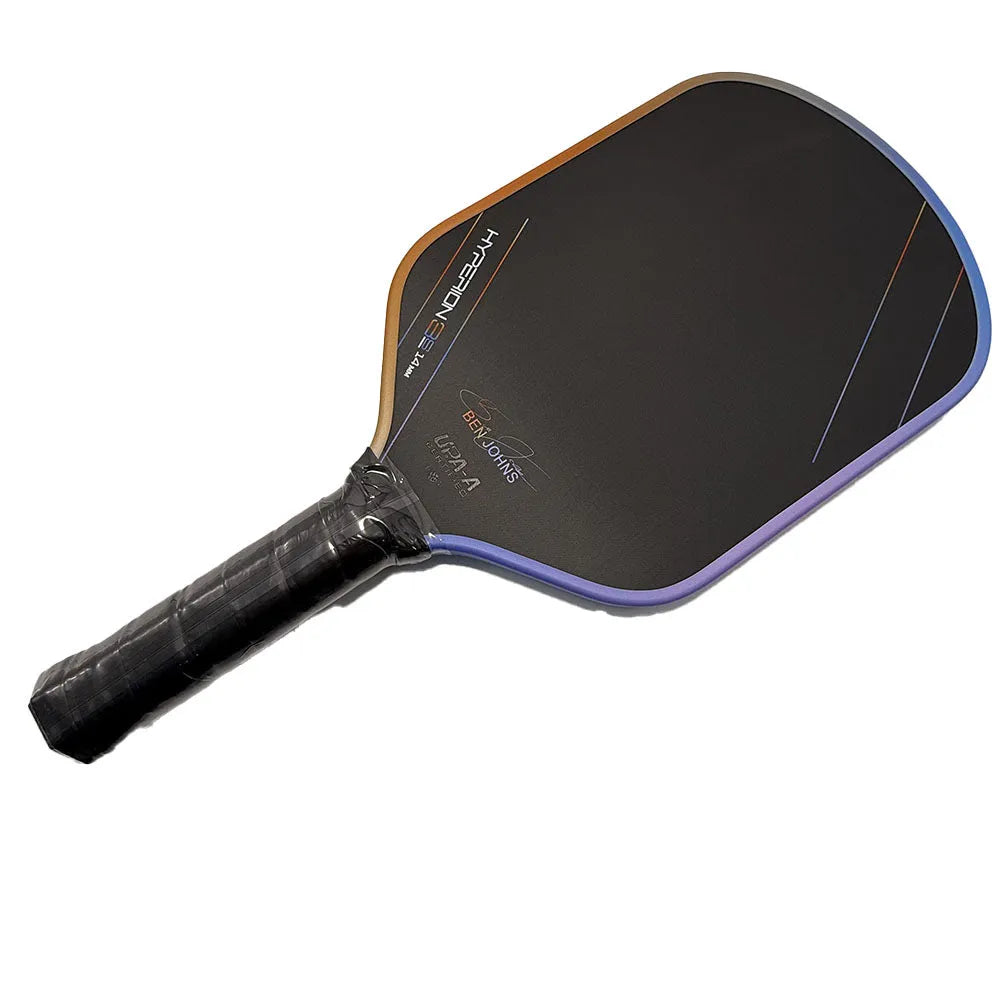 Aurora multicolour T700 carbon fibre pickleball racket with matte finish and honeycomb core.
