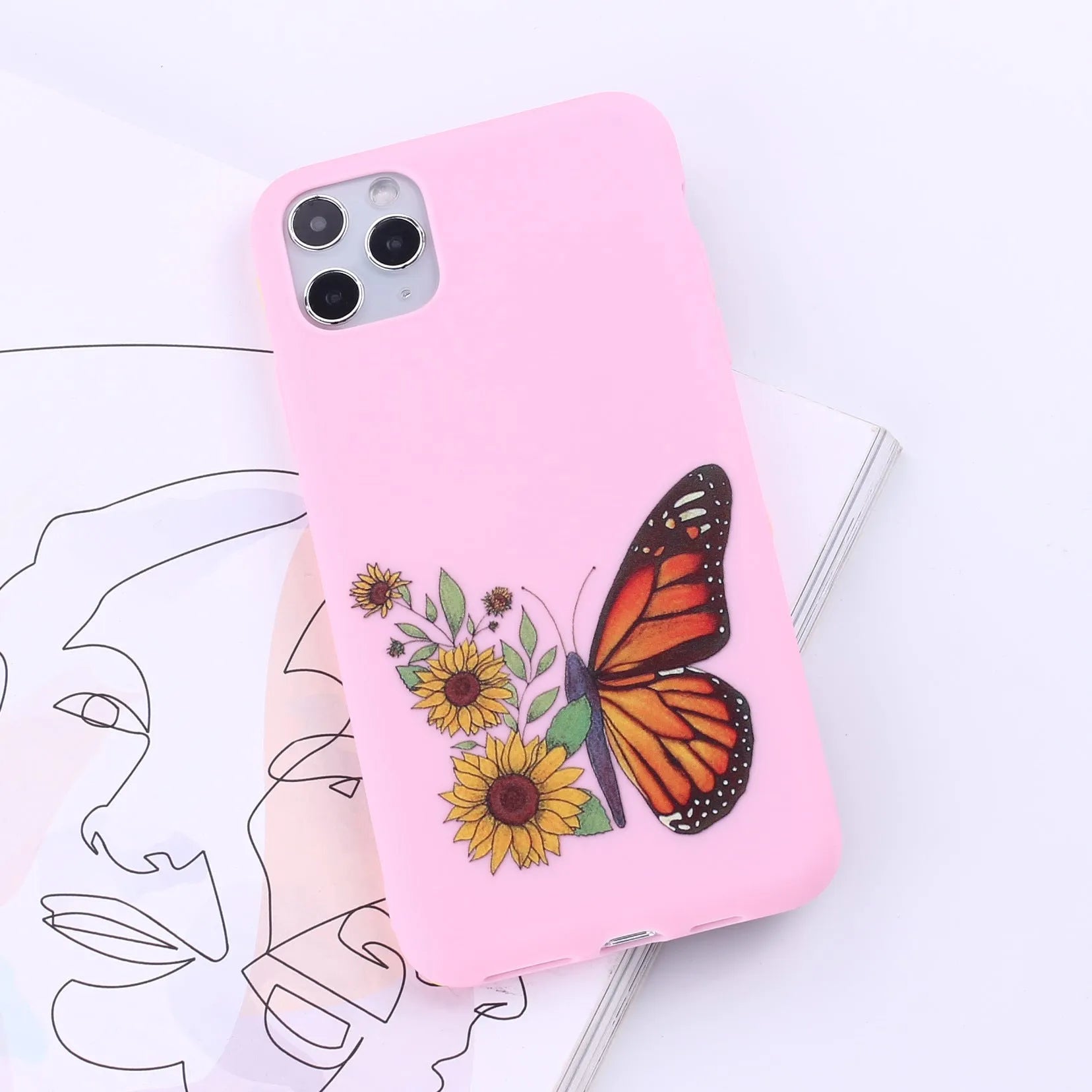 TPU mobile phone back cover for iPhone in one of 14 colour options, showing European/American painted style.