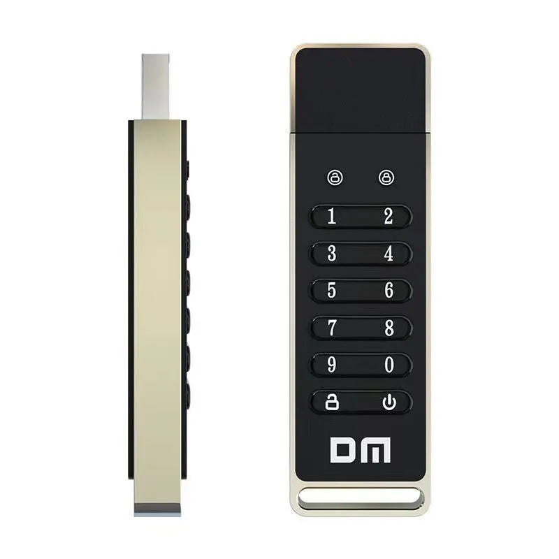 Metal fingerprint security USB flash drive with 64GB capacity and USB 3.0 interface
