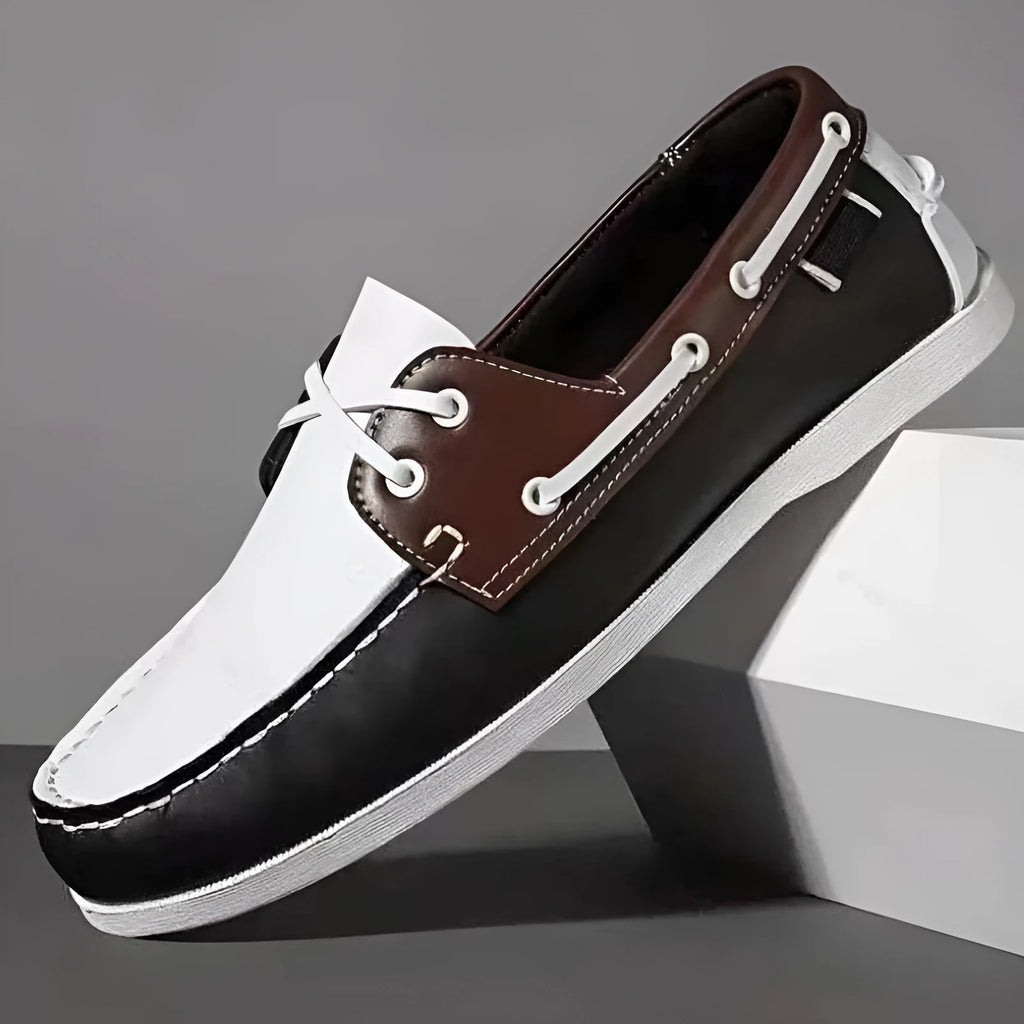 Men's breathable casual shoe with artificial PU upper and flat heel, shown in a solid colour.