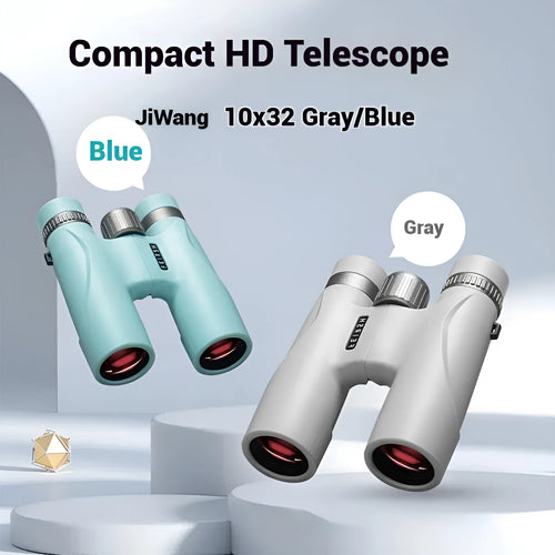 10x32 wine red film binoculars in blue or grey colour with 112x140x45mm compact size