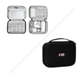 Black and grey EVA digital storage bag organiser for headphones and cables with hand bag shape