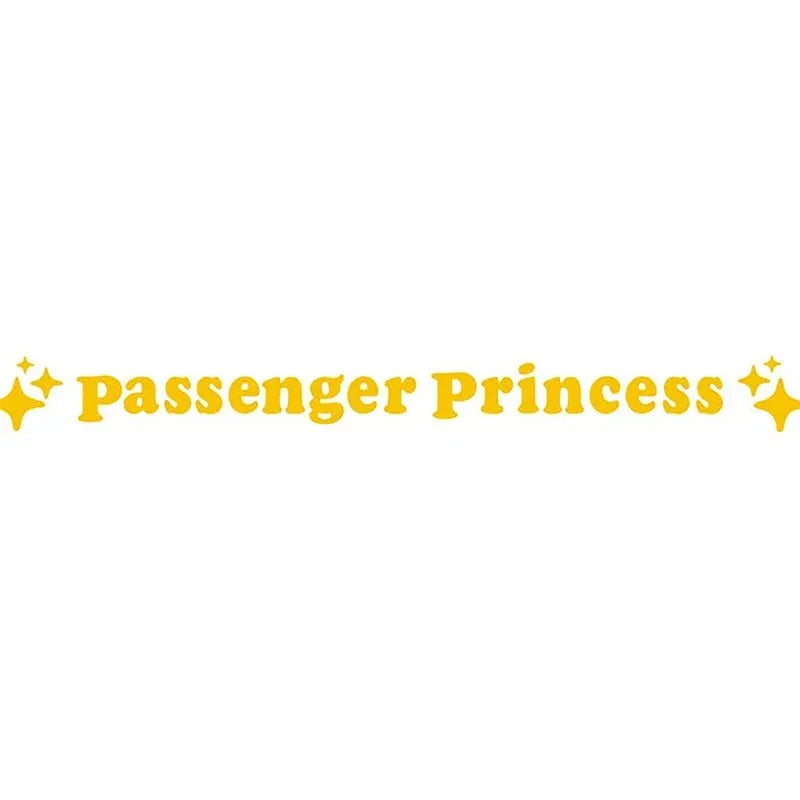 Passenger Princess decorative vinyl sticker for car rearview mirror, 12.5cm size in multiple colour options.