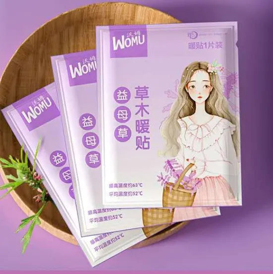 Self-heating herbal warming plaster in four formulation options for abdominal application