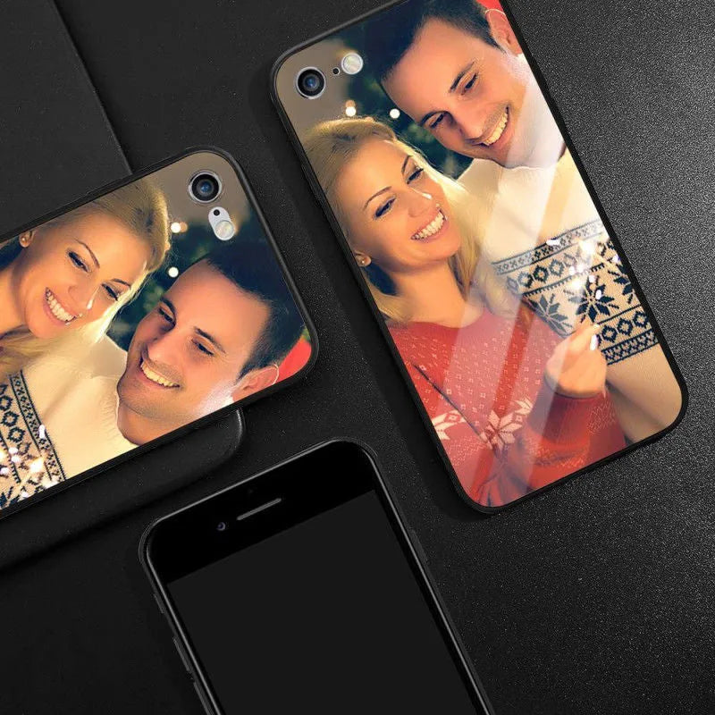 Patterned compatible iPhone case with raised bumper edge and precision cut outs for camera and ports