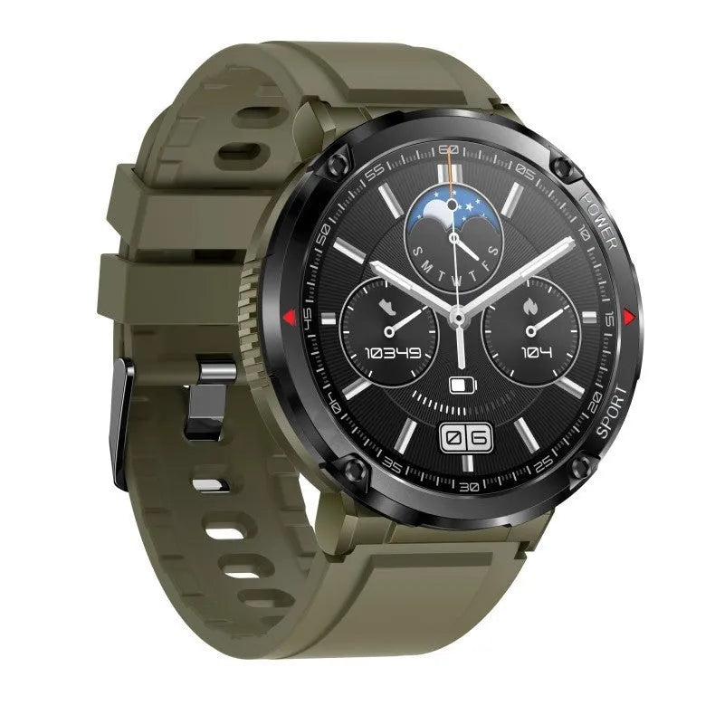 T30 Smart Watch with black silicone strap on a wrist, showing a large circular screen displaying health metrics.