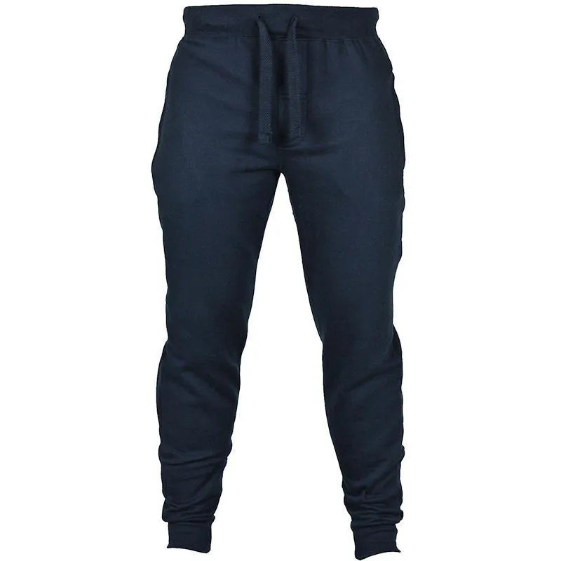 Men's solid colour drawstring waist fleece sweatpants in loose fit casual style