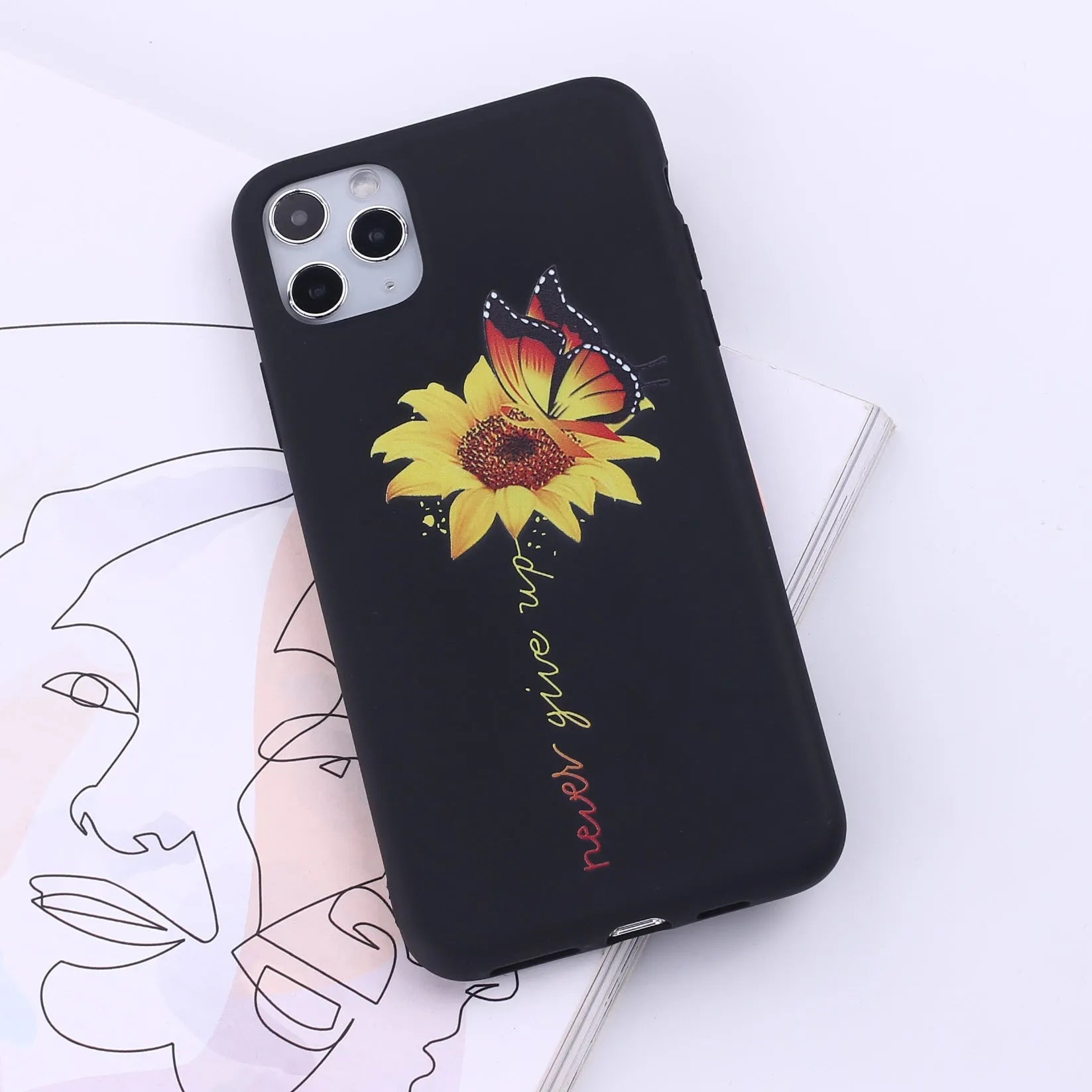 TPU mobile phone back cover for iPhone in one of 14 colour options, showing European/American painted style.
