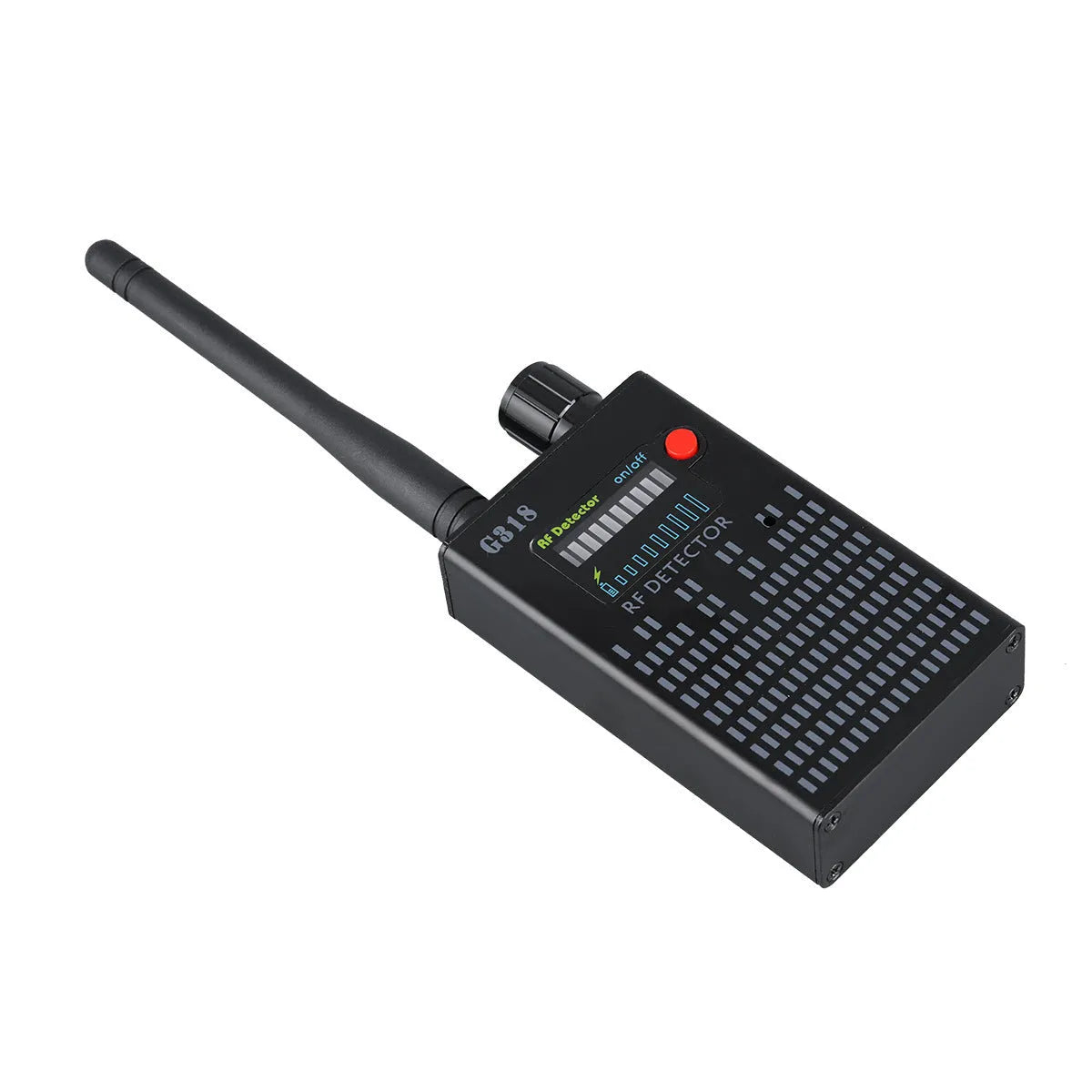 Black G318 aluminium alloy camera detector with compact rectangular design for security checks