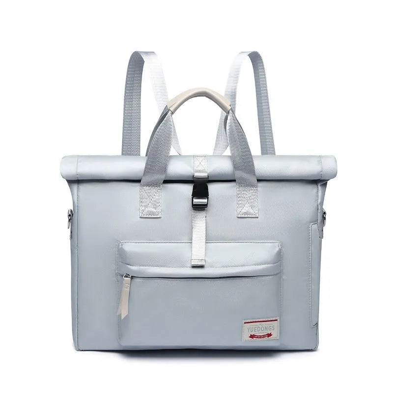 Shockproof anti-drop inner liner laptop bag in nylon, shown in beige gray, cherry blossom pink, and starry black colours.