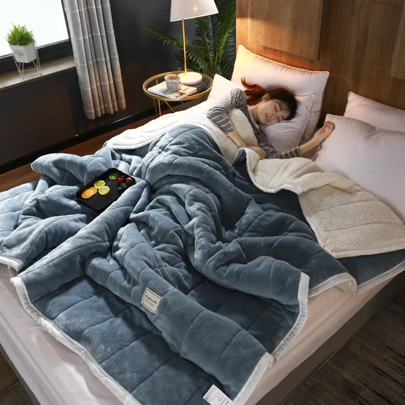 Fleece Blankets and Throws Thick Warm Winter Blankets Home Super Soft Duvet Luxury Solid Blankets on Twin Bedding Coral Fleece Polyester 150cmx200cm Pink Autumn Winter Use