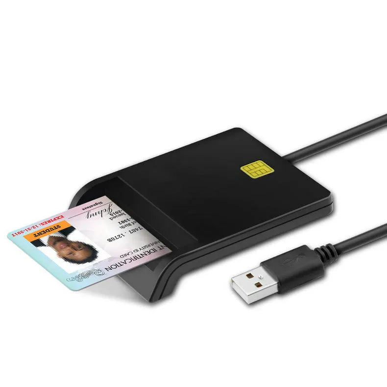 DM-HC65 USB Smart Card Reader in black ABS casing with card slot