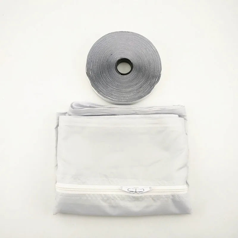 AirLock sealing plate cloth baffle for portable air conditioner window up to 400 cm perimeter silver gray colour