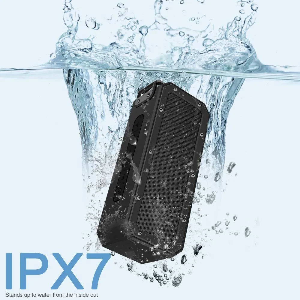 X3 PRO outdoor waterproof Bluetooth speaker in black or blue with climbing rope accessory