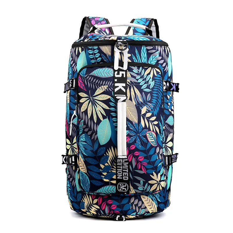 Waterproof convertible gym bag with shoe compartment and combination lock in multiple colour options