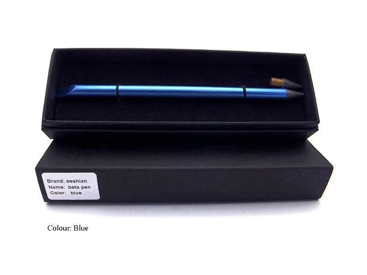 Inkless metal pen with alloy steel nib in choice of five metallic colours