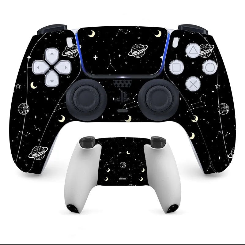 PS5 controller protective stickers with micro-frosted PVC material covering front and back surfaces
