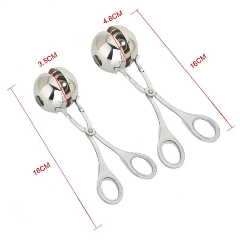 Stainless steel meatball scoop with non stick surface, 16cm length, M size 4.8cm diameter