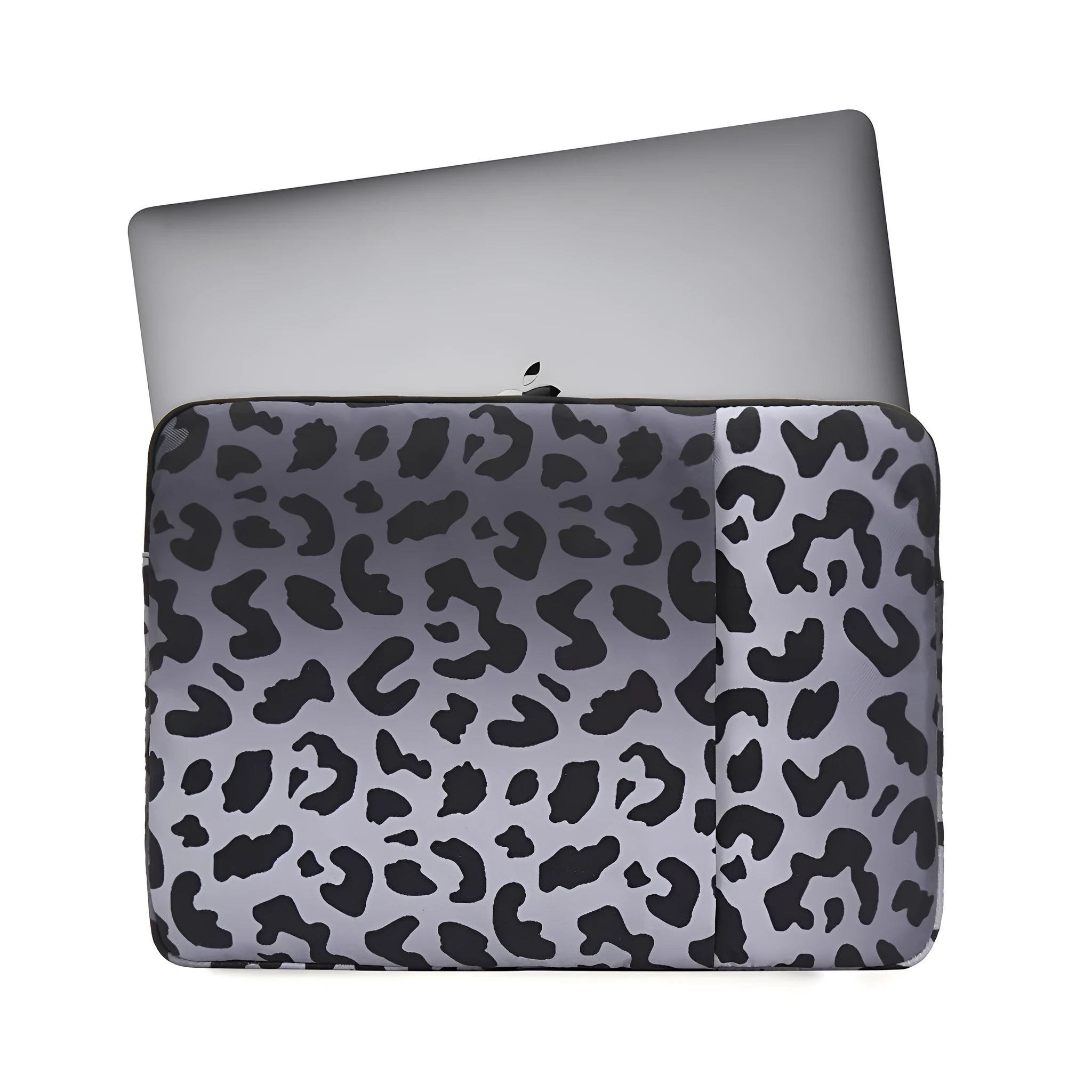 Leopard print waterproof laptop sleeve for 13-inch to 16-inch computers with anti-shock protection