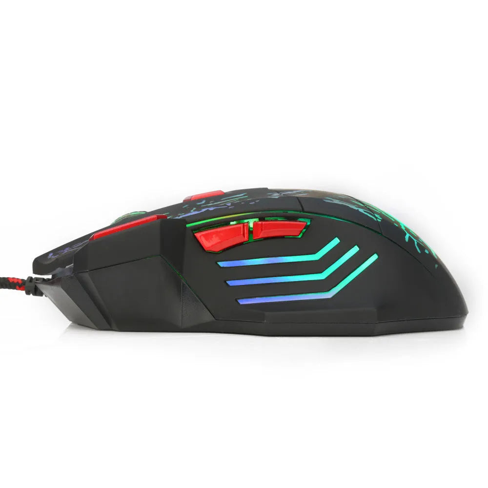 H300BK coloured gaming mouse with colourful luminous lighting and 1.5 metre USB cable
