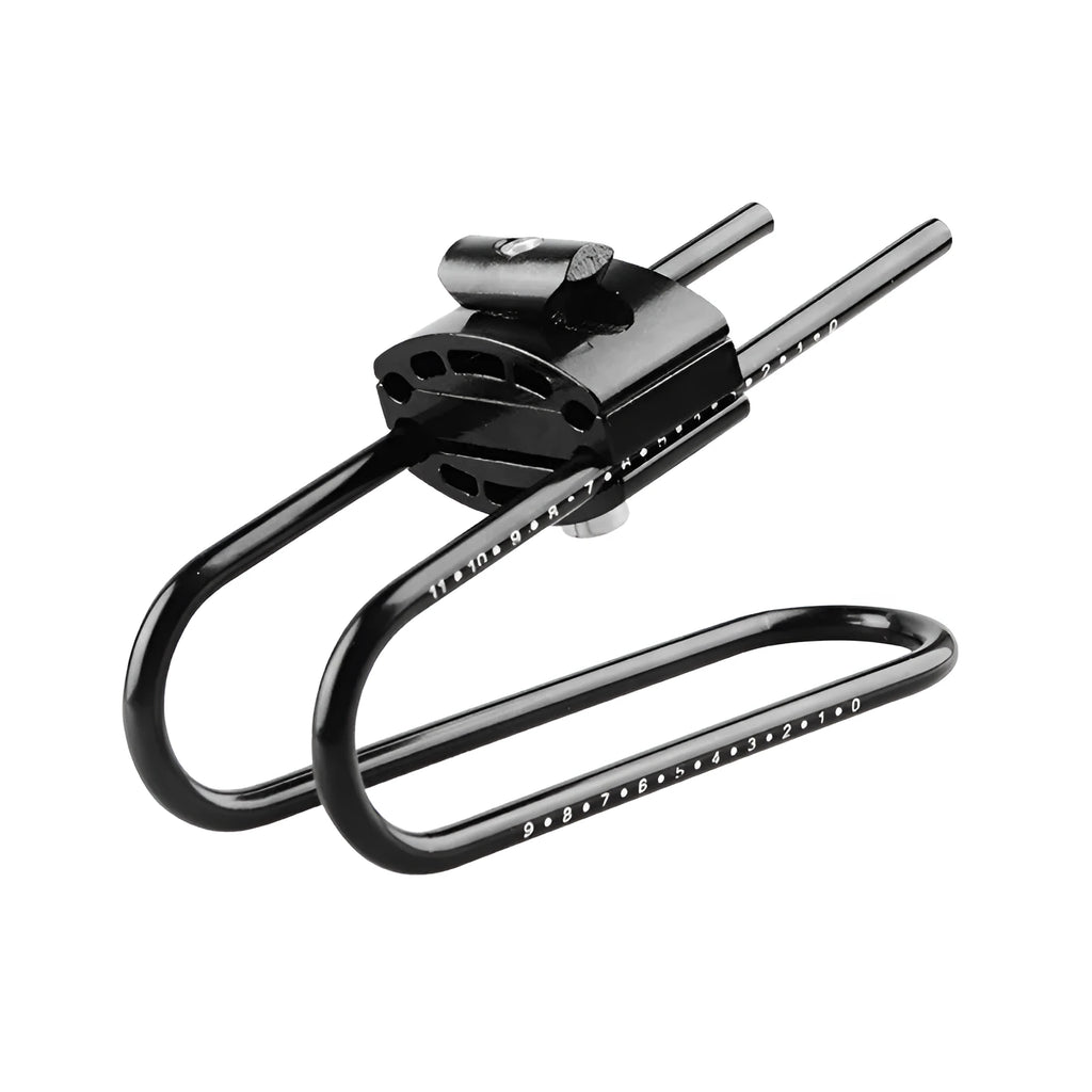 Black bicycle seatpost suspension device on bike showing spring steel alloy construction