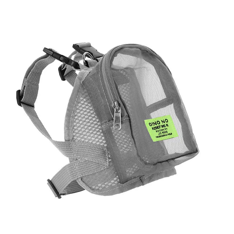 Solid colour breathable polyester backpack for dog walking essentials